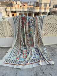 Hand-Embroidered Suzani Quilt - Cotton Folk Textile, Colorful Bohemian Throw Blanket, Reversible Bedspread - thumbnail 1
