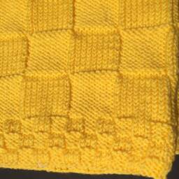 Yellow Gold, Hand Knitted Baby Blanket, Also in A Variety Of Colors - thumbnail 2
