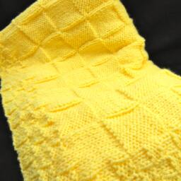 Yellow Gold, Hand Knitted Baby Blanket, Also in A Variety Of Colors - thumbnail 3