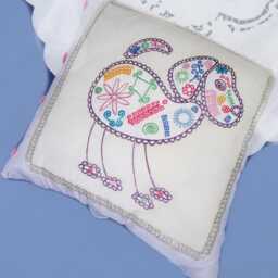 Glitter Dog Silk Cushion Cover Mexican Art Style, Lilac & Mauve