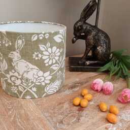 Hare Lampshade Moss Green Country Floral Shade