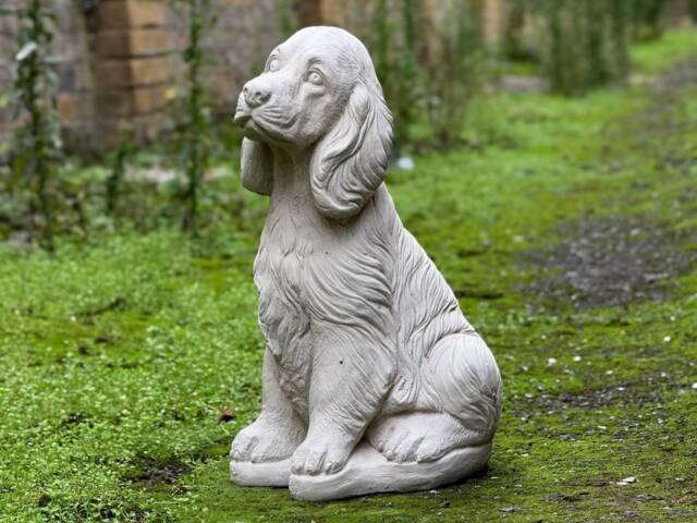 Concrete Spaniel Dog Statue Memorial Cocker Spaniel Custom Figurine Unique Animal Gift For Pet Lovers Dog Decor - image 1