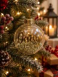 Personalised Christmas Bauble/Memorial Tree Decoration Name Ornament Gift