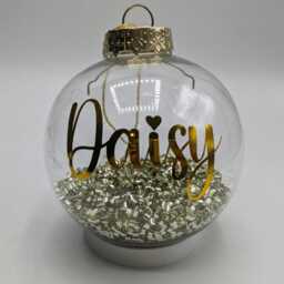 Personalised Christmas Bauble/Memorial Tree Decoration Name Ornament Gift - thumbnail 2