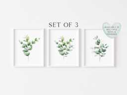 Eucalyptus Wall Art Prints Botanical Home Decor Set Of 3 - Unframed - thumbnail 1
