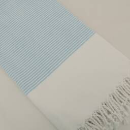 Turquoise Striped Towel, Cotton Towel, Towels, 40''x70'', Turkish Towel, Peshtemal, Turkish Bath Towel, Turkish Towel, B1-Gelinteli - thumbnail 3