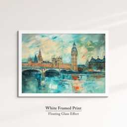 London Big Ben Abstract Oil Painting Framed Print & Canvas Large Sizes Wall Art Poster Travel Home Decor Interior Gift Idea - thumbnail 3