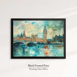 London Big Ben Abstract Oil Painting Framed Print & Canvas Large Sizes Wall Art Poster Travel Home Decor Interior Gift Idea - thumbnail 2