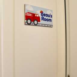 Firetruck Door Sign, Boy's Hanger, Decor, Birthday, Theme, Custom Kids Sign - thumbnail 2