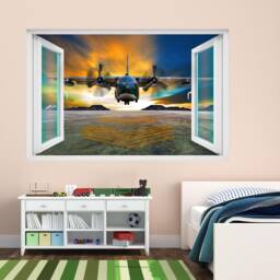 Military Cargo Transport Aircraft Wall Sticker Mural Decal Poster Print Art Kids Bedroom Home Decor Ce1 - thumbnail 2