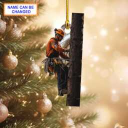 Custom Name Arborist Christmas Ornament, Tree Hanging Decor, Flat 2D Ornament Acrylic/ Wooden, Gift