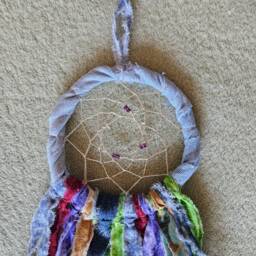 Dream Catcher, Dreamcatcher Denim, Wall Hanging Boho, Southwestern Art, Tribal Home Decor, Fabric Talisman, Spiritual Art Dc11 - thumbnail 4