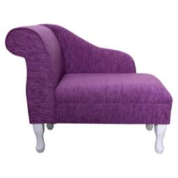 Handmade Compact Chaise Longue Portobello Boucle Thistle Purple Fabric - thumbnail 2