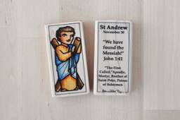 st Andrew Patron Saint Block With Gift Bag // Of Fishermen Catholic Toys By Almondrod