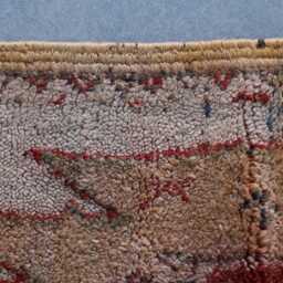 Vintage Moroccan Berber Rug Red Diamond Wool Carpet, 4.9x3.2 Ft - thumbnail 4