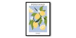 Positano Lemon Art Print Abstract Kitchen Fruit Poster - thumbnail 1