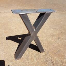 Single One X-Style Box Section Leg Retro Industrial Steel Metal Dining Table Coffee Bench Desk Breakfast Bar Many Sizes - thumbnail 3
