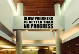 Fitness Decor Sticker, Large Gym Wall Decal, Fit Quote Decal, Sports Decor, Slow Progress Is Better Than No Progress - thumbnail 1