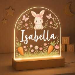 Personalized Night Light With Name For Kids Kid Bedroom Light, Led Nursery Lamp, Decor, Newborn Gift - thumbnail 4