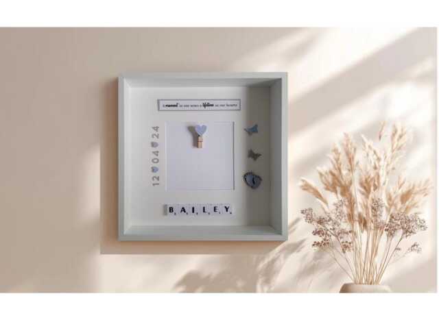 Personalised Baby Loss Photo Frame, Memorial Scrabble Picture, Infant Remembrance Gift, Stillbirth Sympathy Keepsake, Bereavement Present - image 1