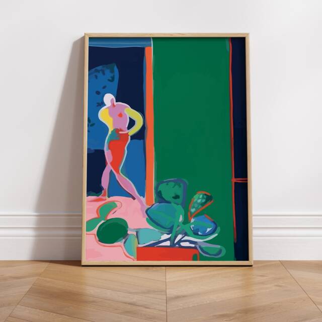 Impressionism Abstract Art Poster - Contemporary Faceless Portrait Inspired By Henri Matisse - image 1