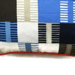 Scion Fabrics Navajo, Orange, Dark Blue, Light Blue & Gray Cotton, Geometric Squares, Cushion Cover, Throw Pillow Homeware Decor - thumbnail 3