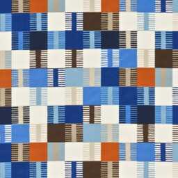 Scion Fabrics Navajo, Orange, Dark Blue, Light Blue & Gray Cotton, Geometric Squares, Cushion Cover, Throw Pillow Homeware Decor - thumbnail 4