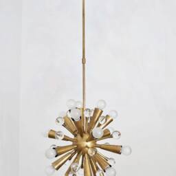 Handmade Brass Sputnik Chandelier, Mid-Century Modern Ceiling Light, 14 - thumbnail 2