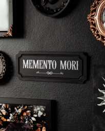 Memento Mori Goth Wall Sign - Gothic Home Decor Alternative Art Witchy Dark Academia Gift - thumbnail 1