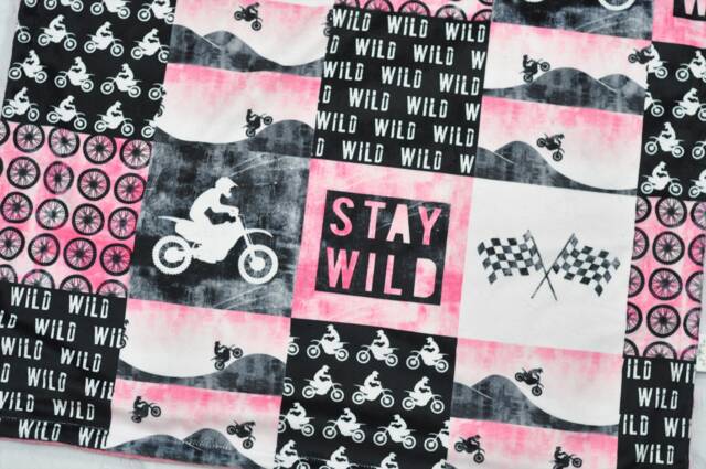 Dirt Bike Baby Blanket-Motocross Personalized Minky Blanket-Motorcross Blanket-Motocycle Boy Girl Blanket Nursery - image 1