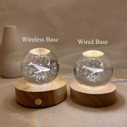 Custom Whale Ball Night Light, Engrave Fish Moon Globe Lamp, Snow Memorial Gift, Room Decor, Cute Baby Table Sphere Lamp - thumbnail 3