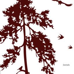 Pine Tree Wall Decal Vinyl Forest Scene With Owls & Squirrels - thumbnail 3
