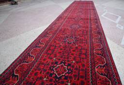20 Ft, Bokhara Runner, 19.9 X 2.9 Extra Long Afghan Runner, High Quality 100%wool Handmade Turkoman Hallway Oriental Runner Rug - thumbnail 1