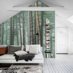 Misty Forest Wall Mural, Landscape Wallpaper, Mountain D??cor, Nursery & Room Art - thumbnail 2