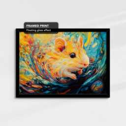 Abstract Hamsters Oil Painting Framed Poster Print, Canvas Wall Decor Art Bedroom Kitchen Room Dog Gift Idea Pet Gifts - thumbnail 2