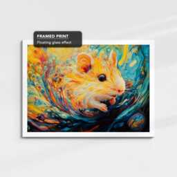 Abstract Hamsters Oil Painting Framed Poster Print, Canvas Wall Decor Art Bedroom Kitchen Room Dog Gift Idea Pet Gifts - thumbnail 3
