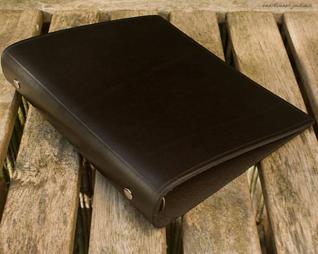 A5 Black Leather 6 Ring Binder, Full Grain Presentation Folder, Planner, Filofax Compatible Organiser, Free Personalisation - image 1