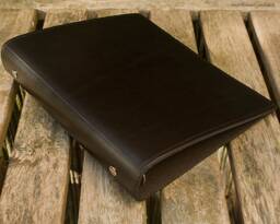 A5 Black Leather 6 Ring Binder, Full Grain Presentation Folder, Planner, Filofax Compatible Organiser, Free Personalisation