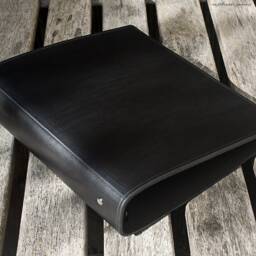 A5 Black Leather 6 Ring Binder, Full Grain Presentation Folder, Planner, Filofax Compatible Organiser, Free Personalisation - thumbnail 2