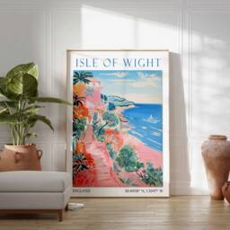 Isle Of Wight Travel Print, Poster, England Wall Art, Coastal English Gift, Seaside Art - thumbnail 3