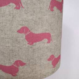 Pink Dachshund Dog Drum Lampshade - thumbnail 2