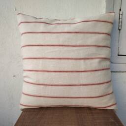 Stripes Red N Blue Farm House Pillow Cover, Costal Cushion Cover Red & Stripes Covers - thumbnail 2