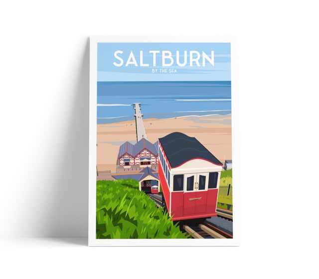 Saltburn By The Sea Print - England Travel Poster Saltburn-By-The-Sea Gift - image 1