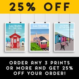 Saltburn By The Sea Print - England Travel Poster Saltburn-By-The-Sea Gift - thumbnail 2