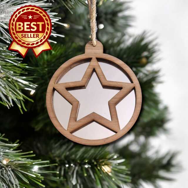 star Christmas Decoration - Wood & Acrylic Option - Bespoke Shapes Sizes Made - image 1
