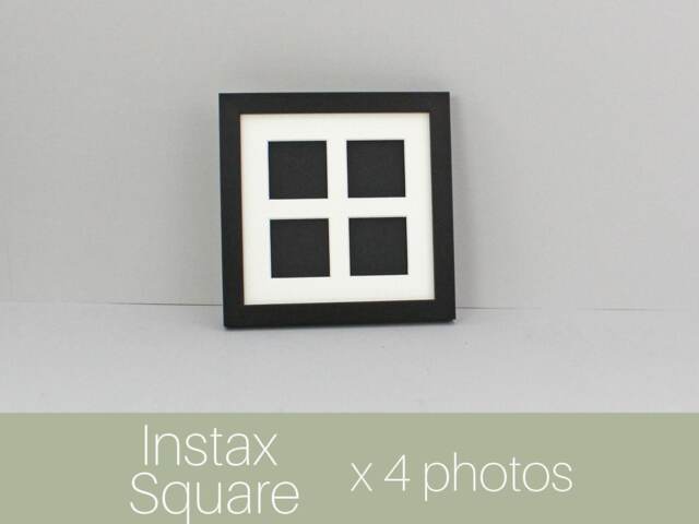 Instax Square Multi Aperture Wooden Photo Frame. Holds Four 62mmx62mm Sized Photos. 20x20cm Shows Only - Not Border - image 1