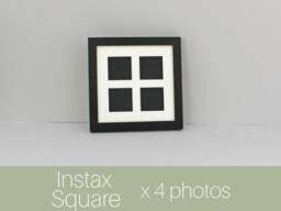 Instax Square Multi Aperture Wooden Photo Frame. Holds Four 62mmx62mm Sized Photos. 20x20cm Shows Only - Not Border - thumbnail 1