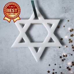 star Of David Christmas Ornament Shatterproof Acrylic Decoration - Set 10