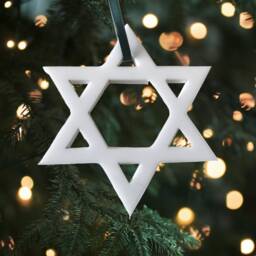 star Of David Christmas Ornament Shatterproof Acrylic Decoration - Set 10 - thumbnail 2