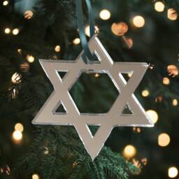 star Of David Christmas Ornament Shatterproof Acrylic Decoration - Set 10 - thumbnail 3